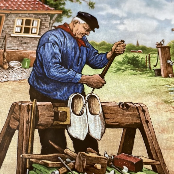 VTG 1984 Ter Steege Tile Royal Mosa made in Holland Shoe Maker 6” Old Dutch - Picture 2 of 7